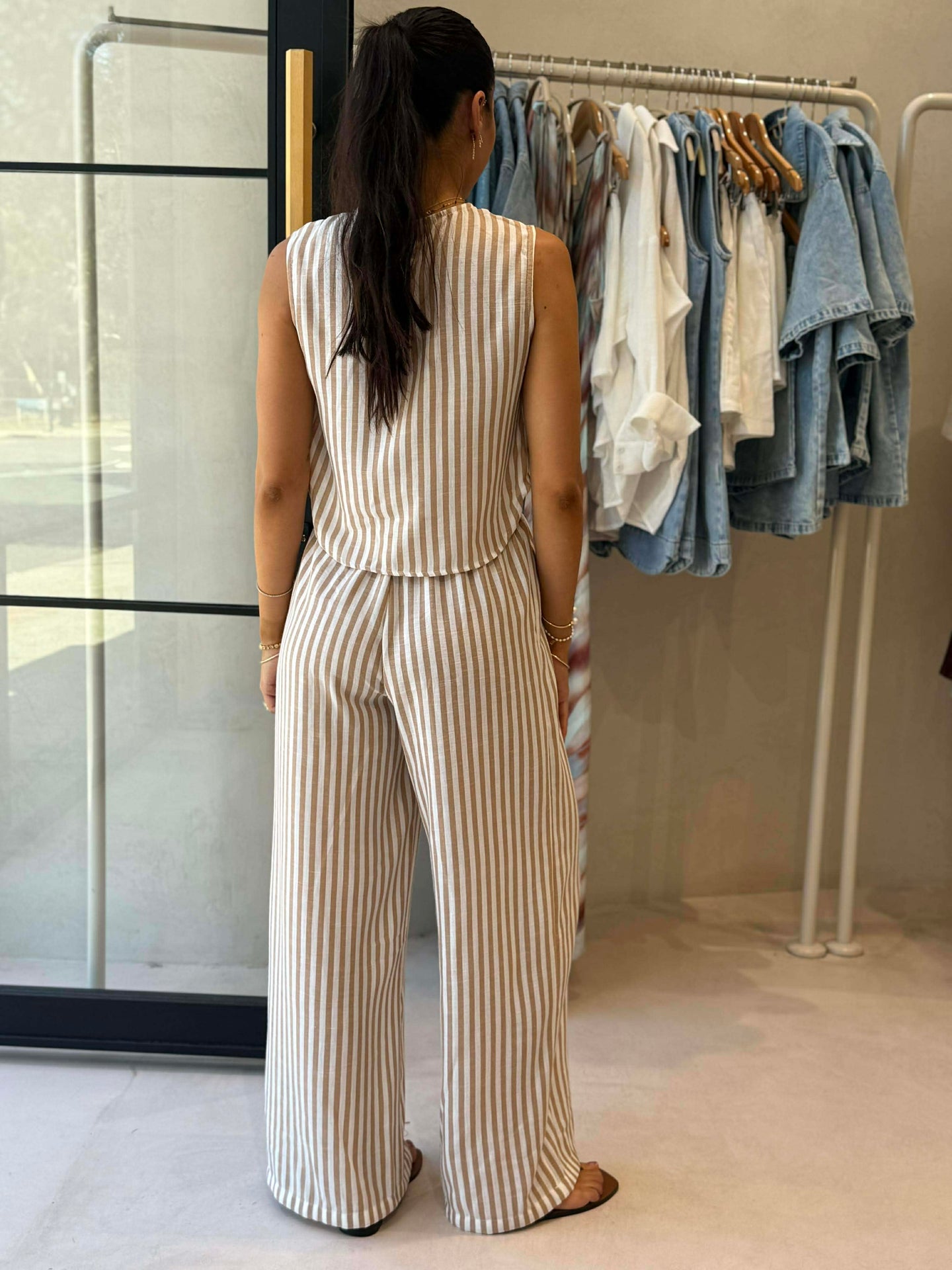 CHEETAH TOP - VANILLA STRIPE