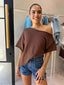 ELSIE KNIT TOP - CHOC