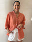 JEMMA LINEN BLOUSE - BURNT ORANGE