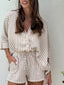 OMA SHORT SET - VANILLA STRIPE