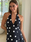 JASMINE DOTS HALTER MIDI DRESS