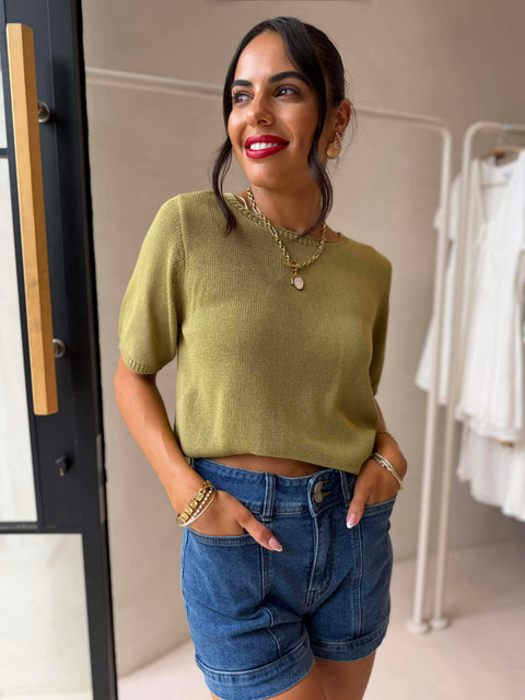 SUMMER KNIT TOP - GREEN