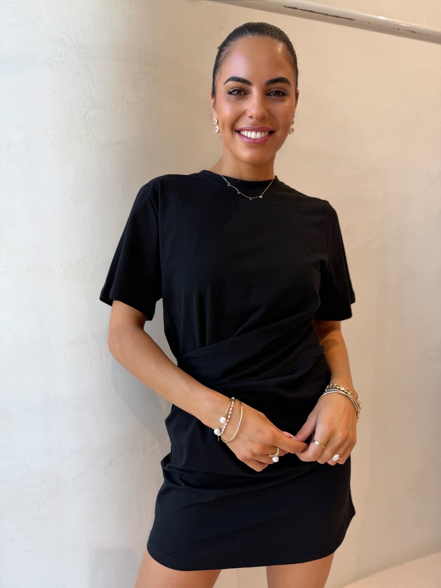 GINA JERSEY DRESS - BLACK
