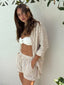 OMA SHORT SET - VANILLA STRIPE
