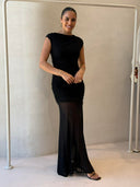 KIARA RUCHED MAXI- BLACK