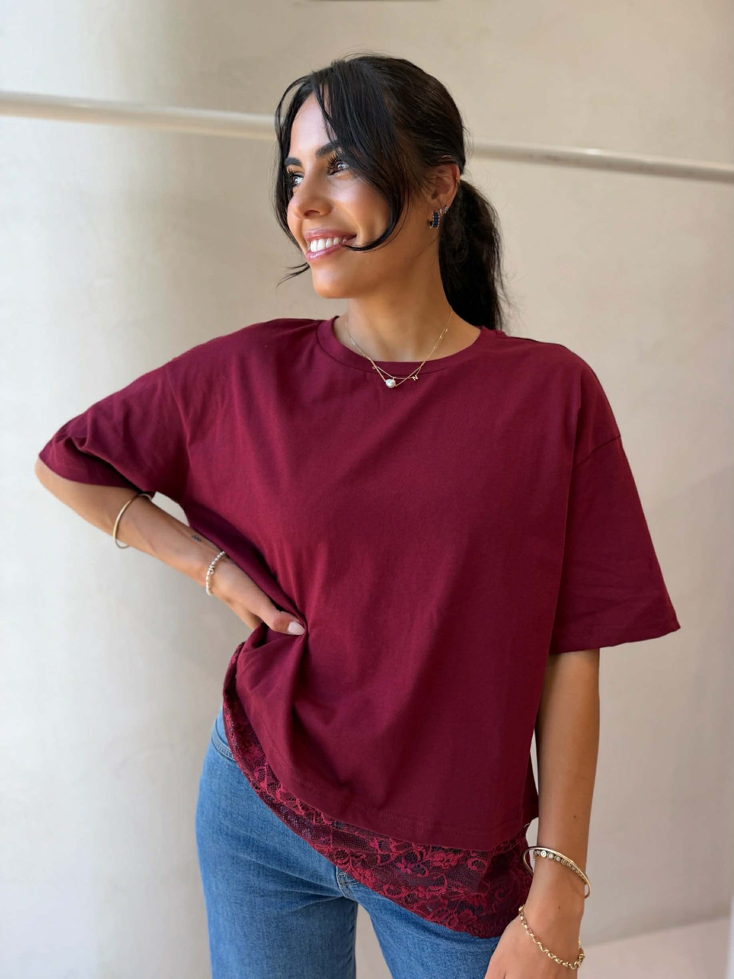 LACEY TRIM TEE