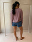 EASY TUCK LONG SLEEVE- PINK STRIPE