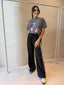 GIGI WIDE LEG TERRY TRACKPANT - BLACK