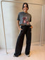 GIGI WIDE LEG TERRY TRACKPANT - BLACK