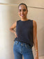 COFFEE KNIT TANK - NAVY