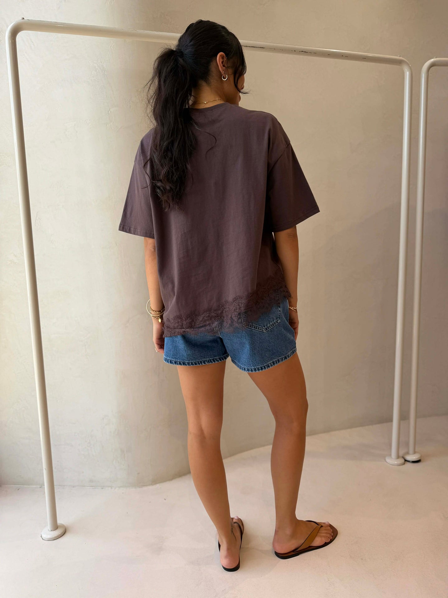 ZION LACE TOP- CHOC