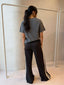GIGI WIDE LEG TERRY TRACKPANT - BLACK