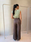 HIGH TIME LINEN PANT - CHOC