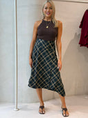 PLAID WRAP SKIRT