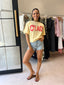 CIAO BOXY CROP TEE - BUTTER