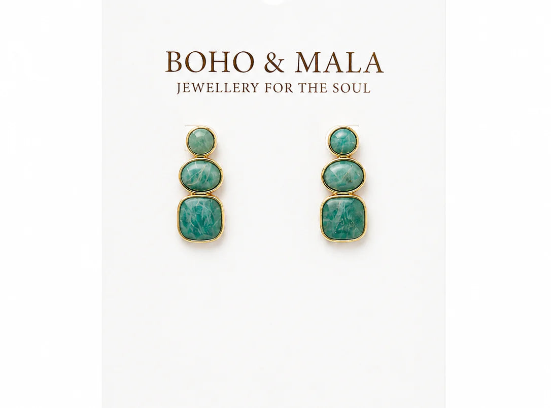 SOLENNE AMAZONITE GEMSTONE EARRINGS