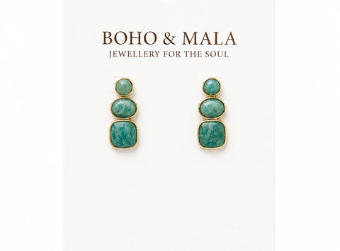 SOLENNE AMAZONITE GEMSTONE EARRINGS