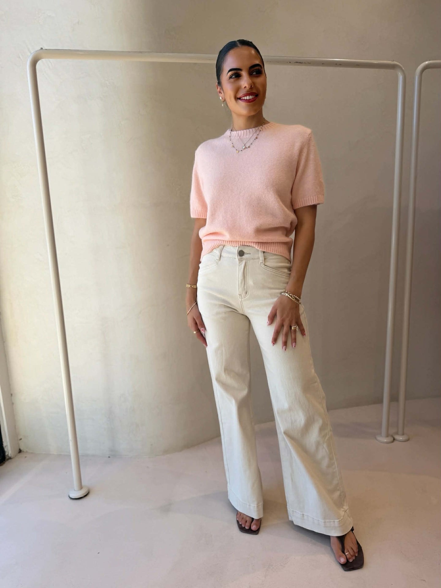 ANNA KNIT TEE-BLUSH