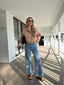 BEIGE FUNNEL NECK SUADE JACKET