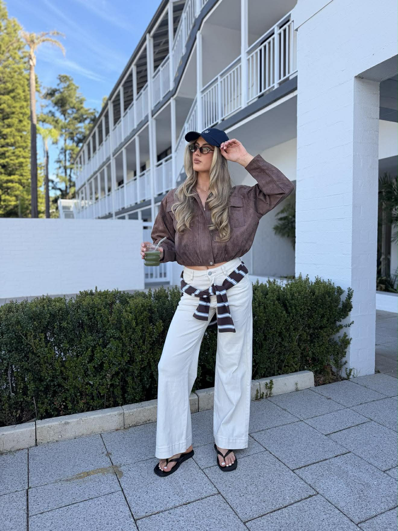 FUNNEL NECK SUADE JACKET CHOC