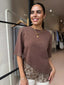 BROWN LACE TEE