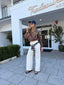 FUNNEL NECK SUADE JACKET CHOC
