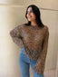 AIRE SEQUIN TOP- CHOCOLATE