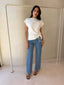 DARBY DRAWSTRING TEE- WHITE