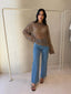 AIRE SEQUIN TOP- CHOCOLATE