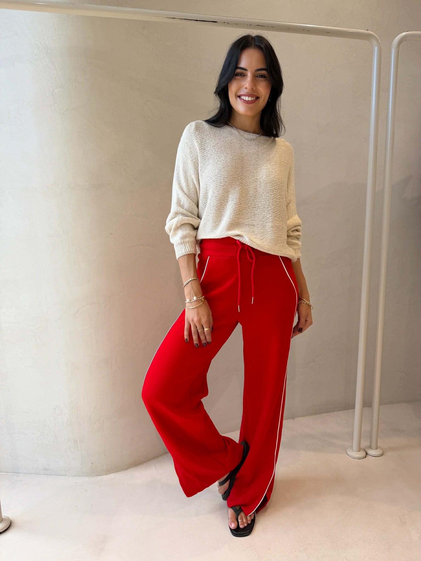TAPE BOAT KNIT - OFF WHITE