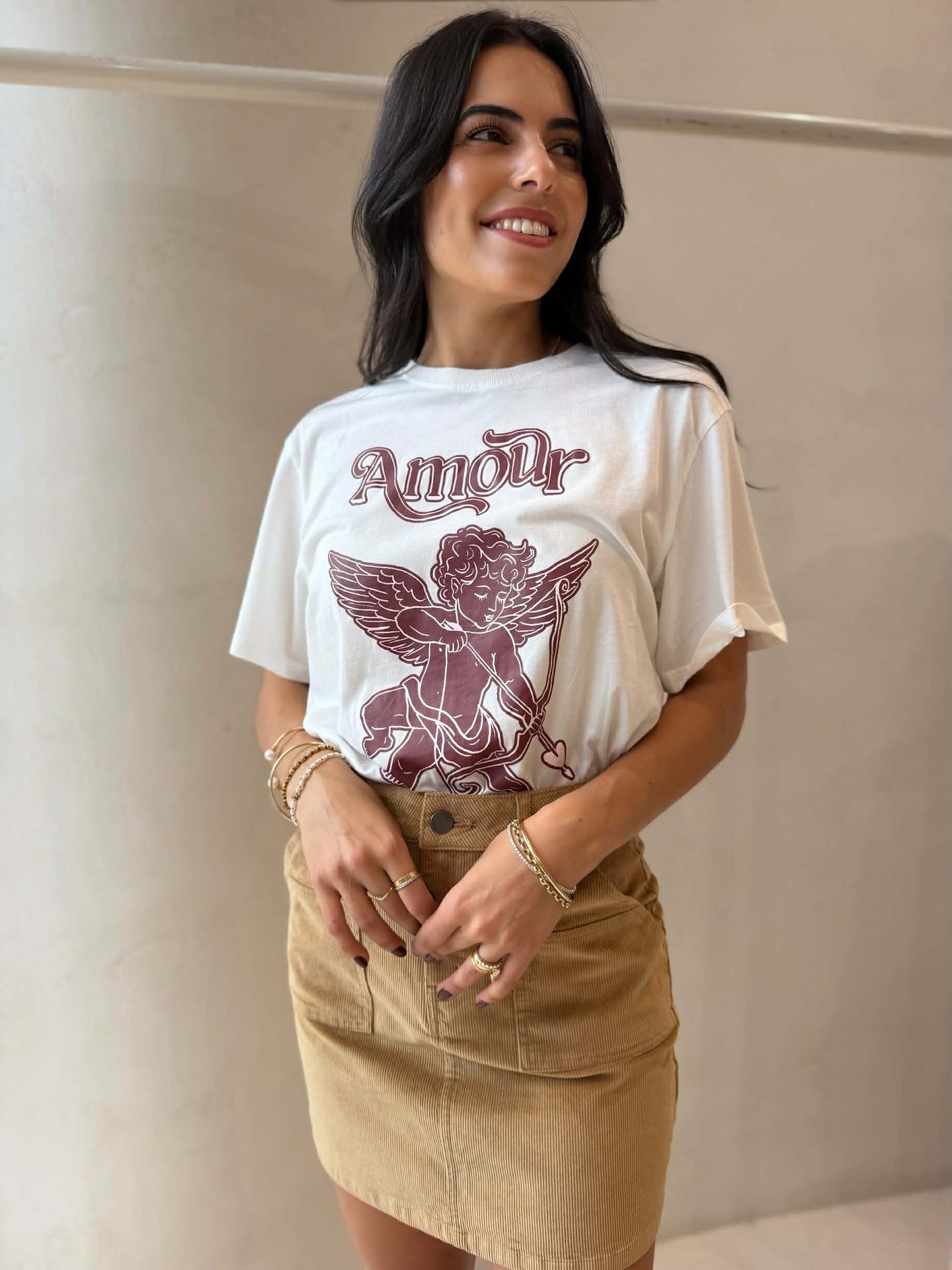 BAMBI CORD SKIRT- TAN