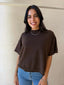 CEDAR KNIT TEE- CHOCOLATE