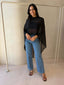 BLACK SHEER PONCHO