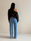 OFF SHOUDER KNIT JUMPER- CHOC