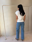 DARBY DRAWSTRING TEE- WHITE
