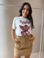 BAMBI CORD SKIRT- TAN
