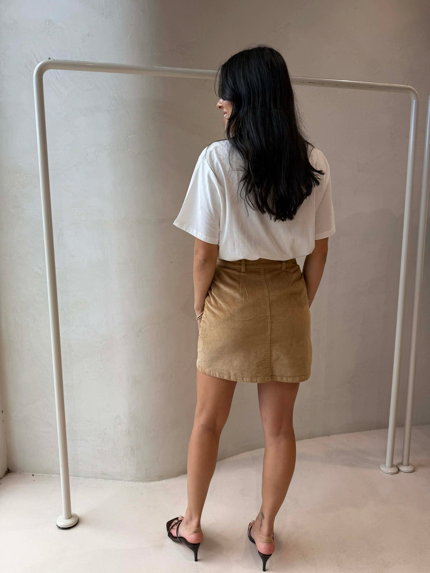 BAMBI CORD SKIRT- TAN
