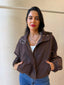 GIGI WINDBREAKER JACKET- CHOC