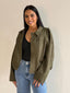 LENA SUEDE BOMBER- KHAKI