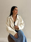 LENA SUEDE BOMBER- OFF WHITE