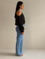 OFF SHOUDER KNIT JUMPER- CHOC