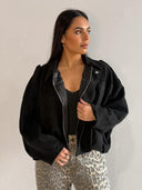 LENA SUEDE BOMBER- BLACK