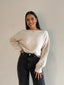OFF SHOUDER KNIT JUMPER- OAT