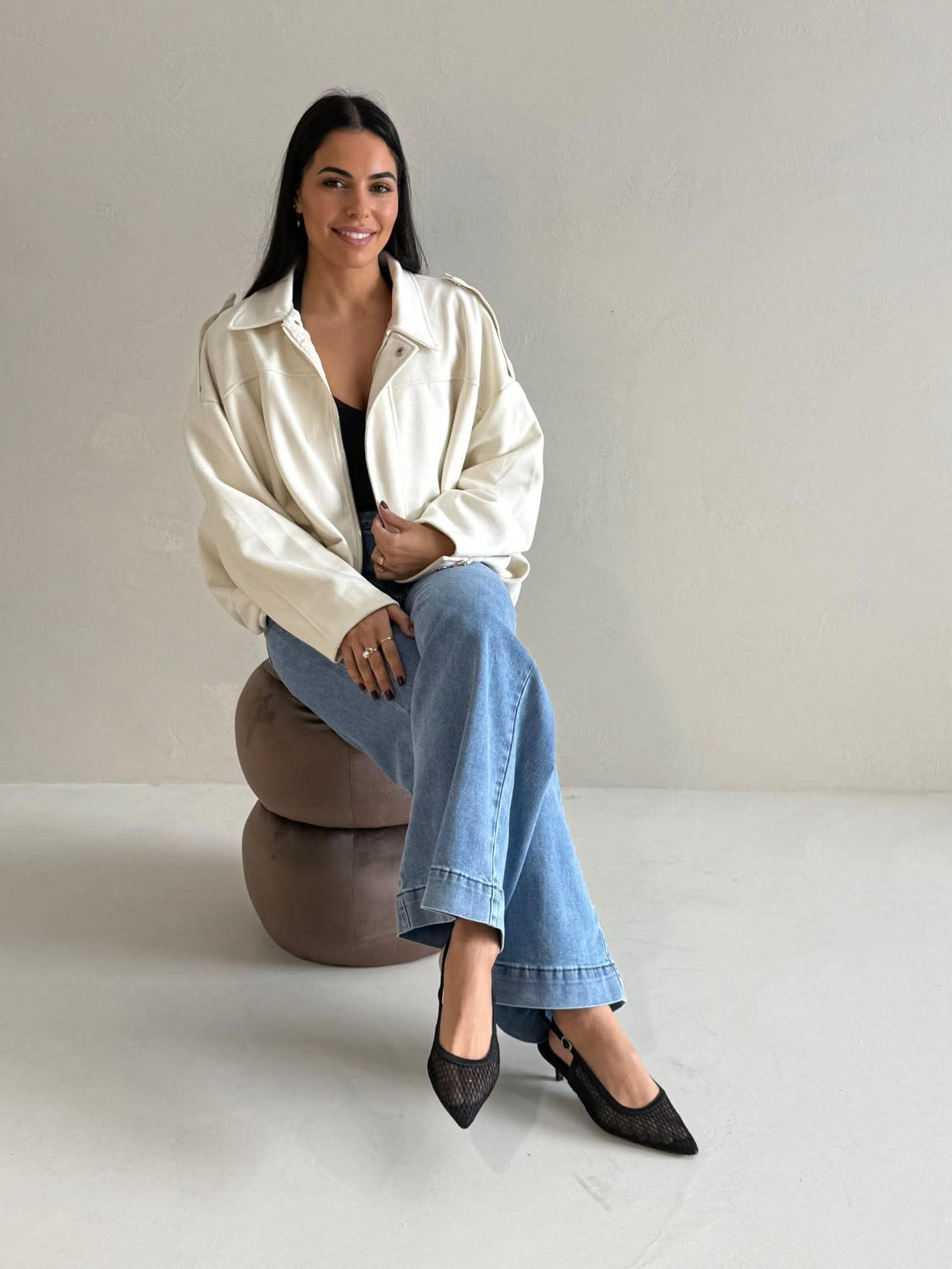 LENA SUEDE BOMBER- OFF WHITE