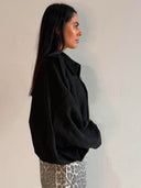 LENA SUEDE BOMBER- BLACK