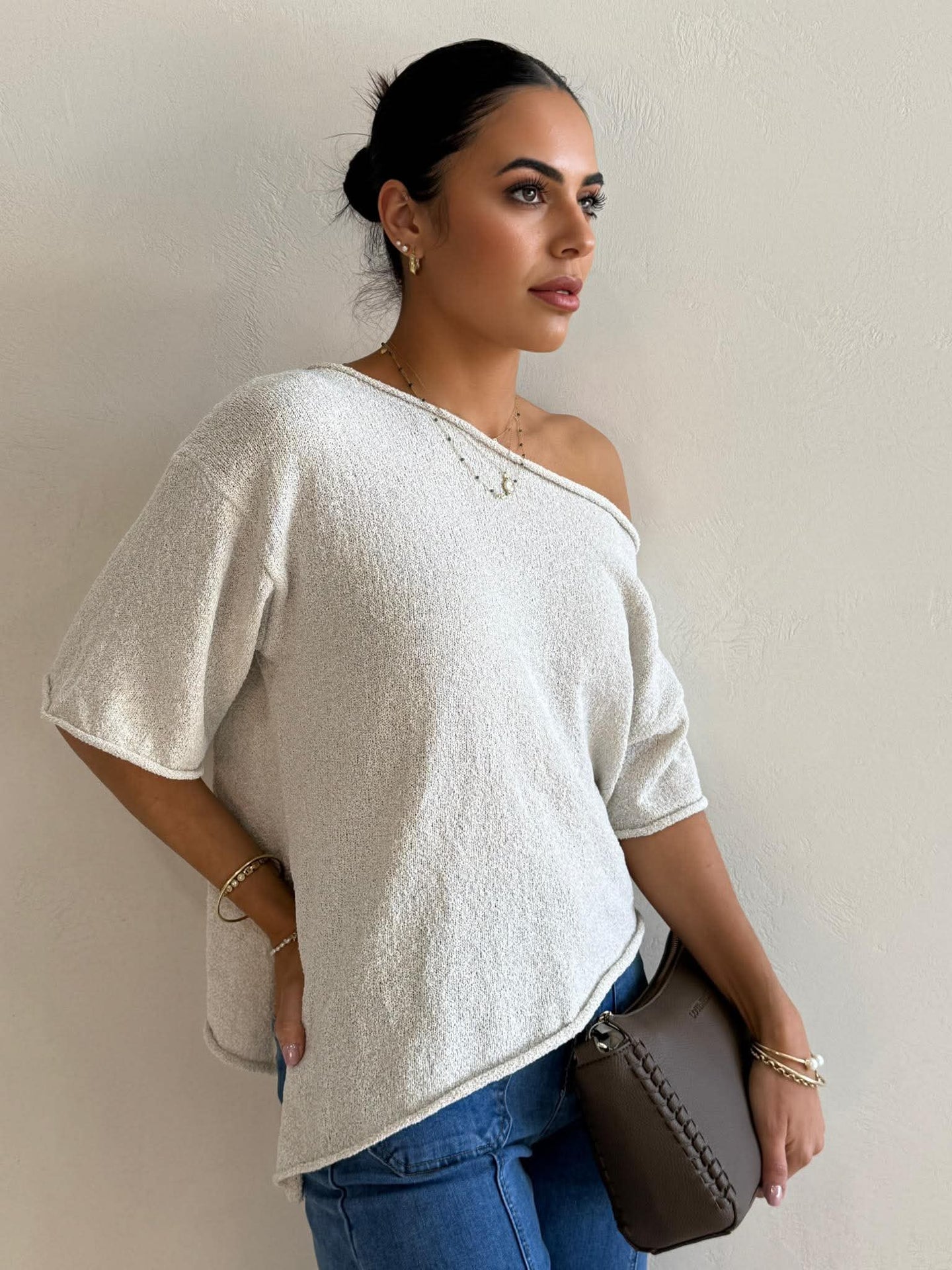 ELSIE KNIT TOP - OATMEAL
