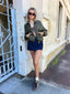 THE BELLE PU BOMBER - MARTINI OLIVE