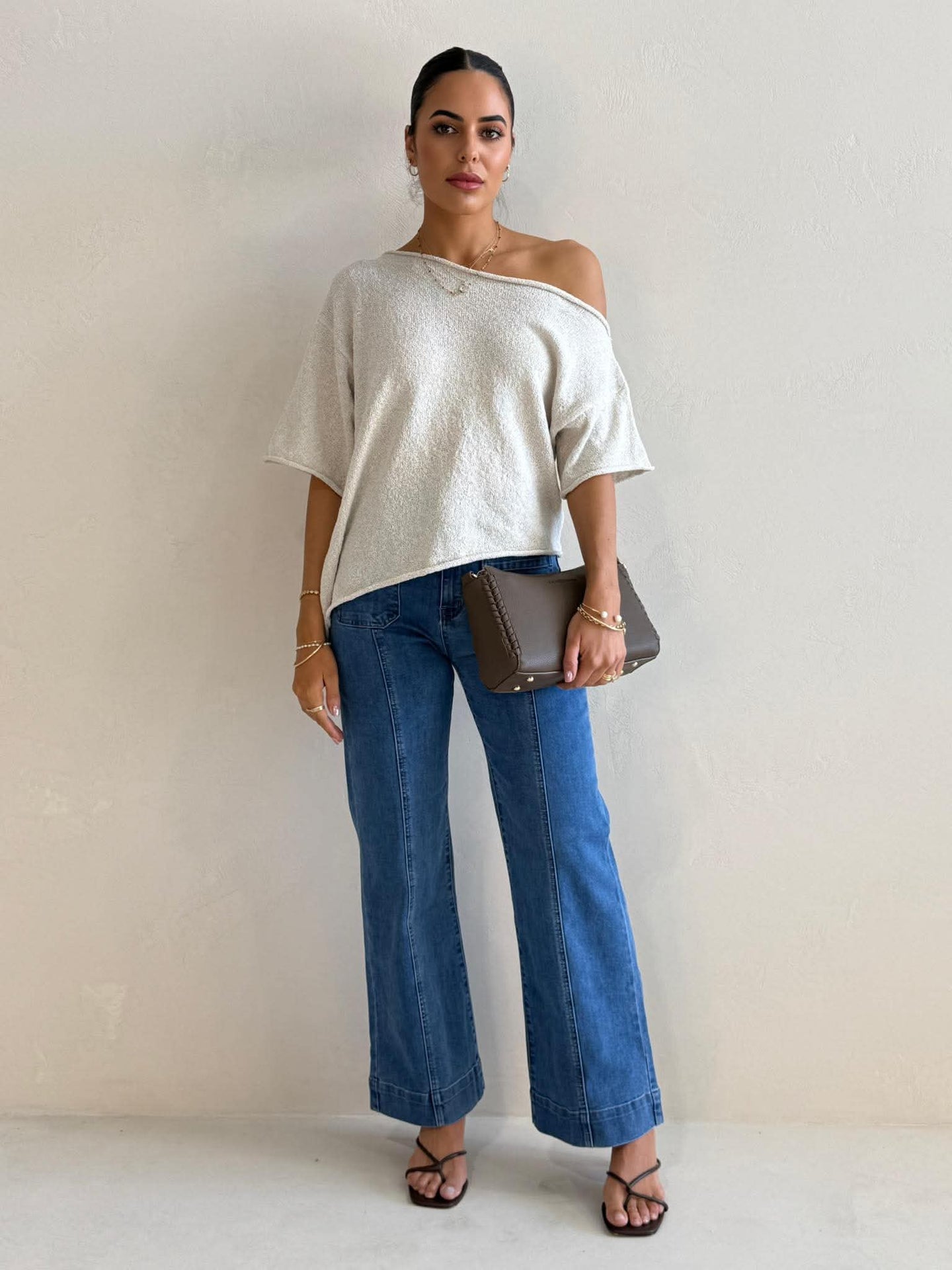 ELSIE KNIT TOP - OATMEAL