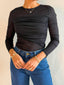 LEE SHEER TOP- BLACK