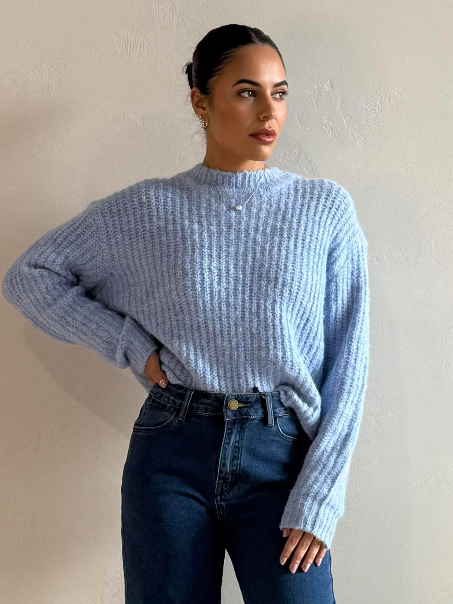 IVY KNIT JUMPER- OCEAN BLUE